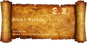 Röckl Miklós névjegykártya